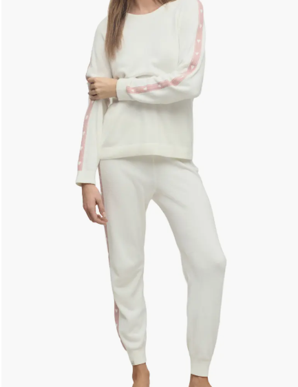 CCUL Heart Stripe Pullover | Pearl Bloom