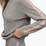 CCUL Heart Stripe Pullover | Dove Gray-Pink