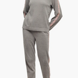 CCUL Heart Stripe Pullover | Dove Gray-Pink