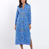 Minna Dress | Heritage Chains Peri/Gold
