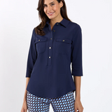 Sylvia Top Jude Cloth | Navy