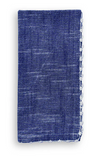 Knotted Edge Navy Cotton Napkin White Trim | Set of 4