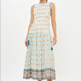Sleeveless Piped Maxi | Geneva Green