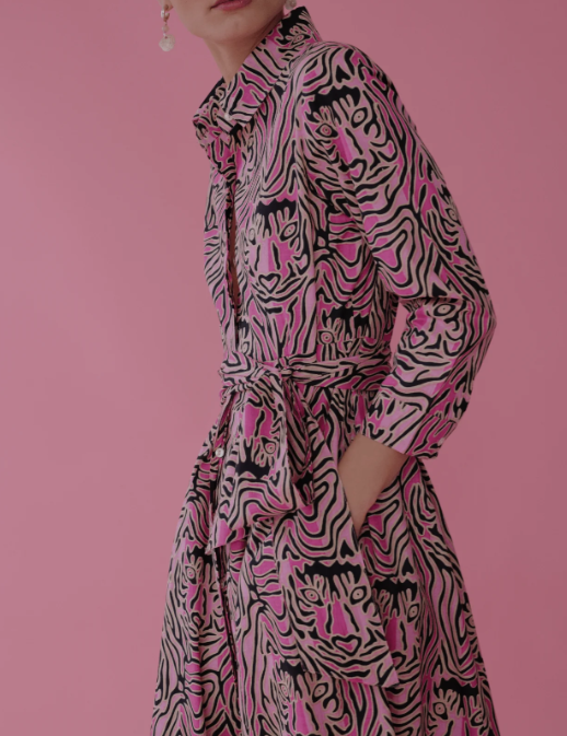 Luciana Tiger Dress | Pink