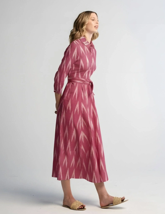 Luciana Ikat Multi Dress | Pink