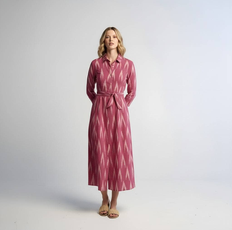 Luciana Ikat Multi Dress | Pink