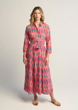 Luciana Ikat Multi Dress | Fuschia