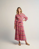 Luciana Ikat Multi Dress | Fuschia