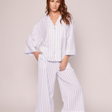 Olivia Wide Leg Pajama | Periwinkle Stripe