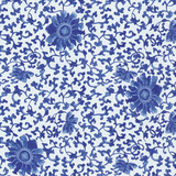 a blue and white floral pattern