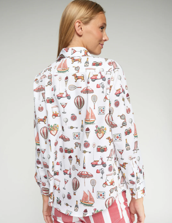 Mafalda Button Up Shirt in Vintage Blanco
