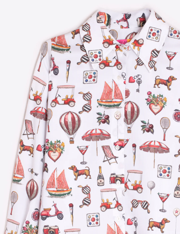 Mafalda Button Up Shirt in Vintage Blanco