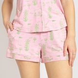 On Par Sleep Shorts | Light Pink/Green