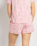On Par Sleep Shorts | Light Pink/Green