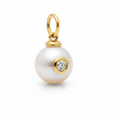 Freshwater Pearl CZ Charm