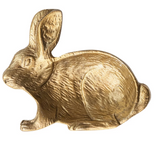 Cast Aluminum Rabbit Shaped Dish, Gold Finish