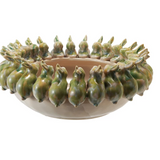 Decorative Stoneware Bowl with 3D Rabbits