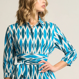 Luciana Ikat Multi Dress | Cyan