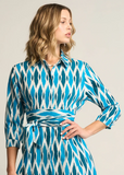 Luciana Ikat Multi Dress | Cyan