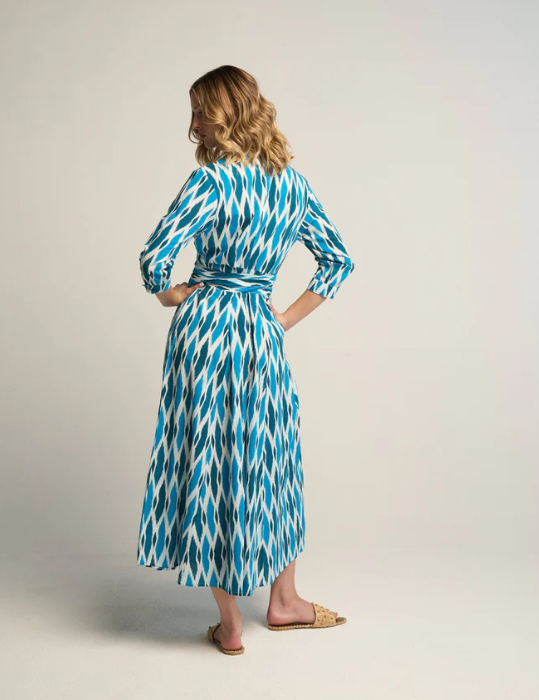 Luciana Ikat Multi Dress | Cyan