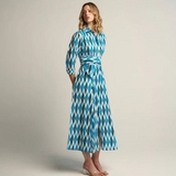 Luciana Ikat Multi Dress | Cyan