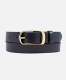 Lasse Classic Skinny Leather Belt | Navy