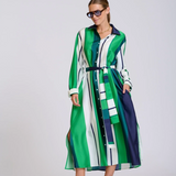 Luxe Luna | Navy Green Stripe