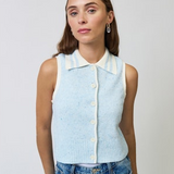 Celeste Tweed Yarn Collard Top