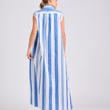 Sabine Sleeveless Dress | Azure Retro Stripe