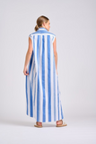 Sabine Sleeveless Dress | Azure Retro Stripe