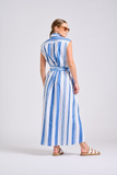 Sabine Sleeveless Dress | Azure Retro Stripe