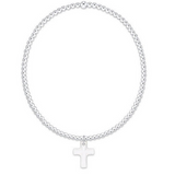 Classic Sterling 2mm Bracelet - Blessed Crystal Charm
