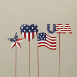 Metal Americana Garden Stake | 4 Assorted
