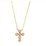Baby Cross Necklace Purple Opal
