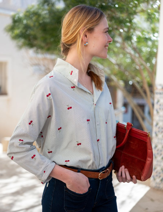 Emerson Button Up Top -Cherries on Top