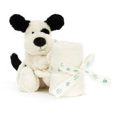 Bashful Puppy Soother, black and cream