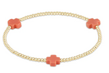Signature Cross Small Gold 2mm Bead Bracelet