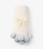 Flannel Fleece Pom Blanket