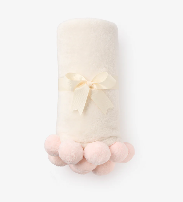 Flannel Fleece Pom Blanket