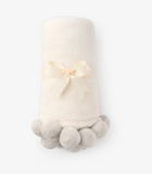Flannel Fleece Pom Blanket