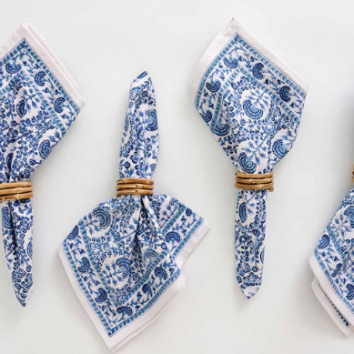 Wrapped Bamboo Napkin Rings | Set of 4