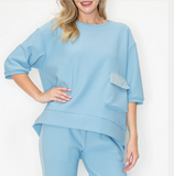 Karen Knit Crepe Top