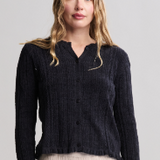 CCUL Cable Knit Cardigan with Ruffle