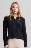 CCUL Cable Knit Cardigan with Ruffle