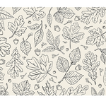 a pattern of leaves and acorns