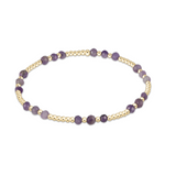 Fall Winter 25 Gemstone Gold Joy Pattern 3mm Bead Bracelet