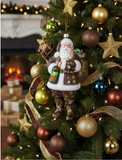 Luxe Santa Ornament | Brown