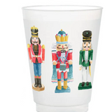 a cup with a painted nutcracker