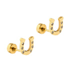 Screwback Stud Earrings-Horseshoe Gold_LinnyCo_LINNY2854