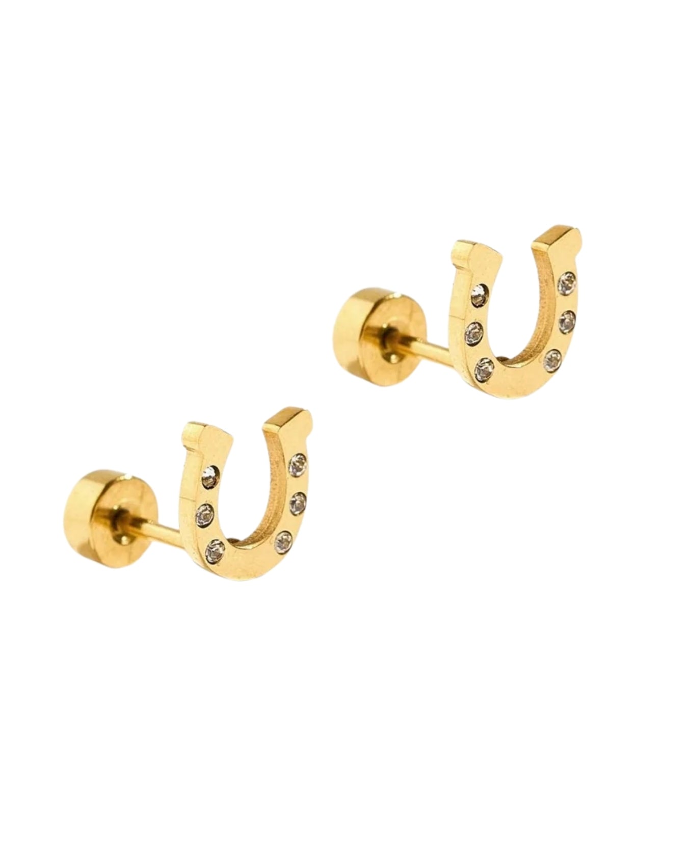 Screwback Stud Earrings-Horseshoe Gold_LinnyCo_LINNY2854